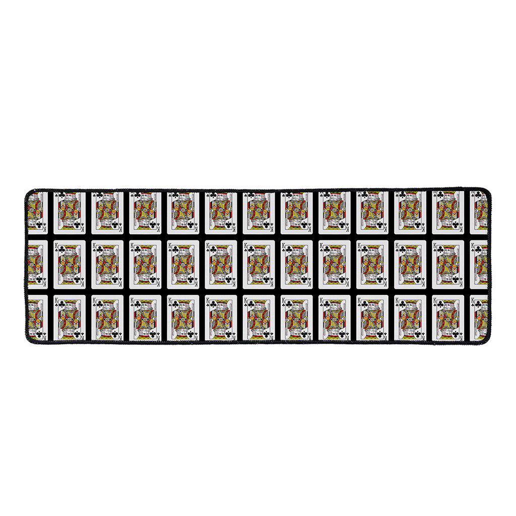 King Of Clubs Playing Card Pattern Print Long Kitchen Mat