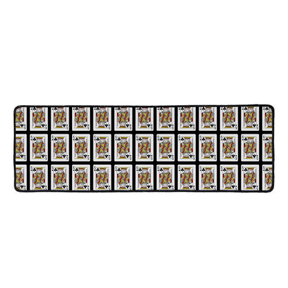 King Of Clubs Playing Card Pattern Print Long Kitchen Mat