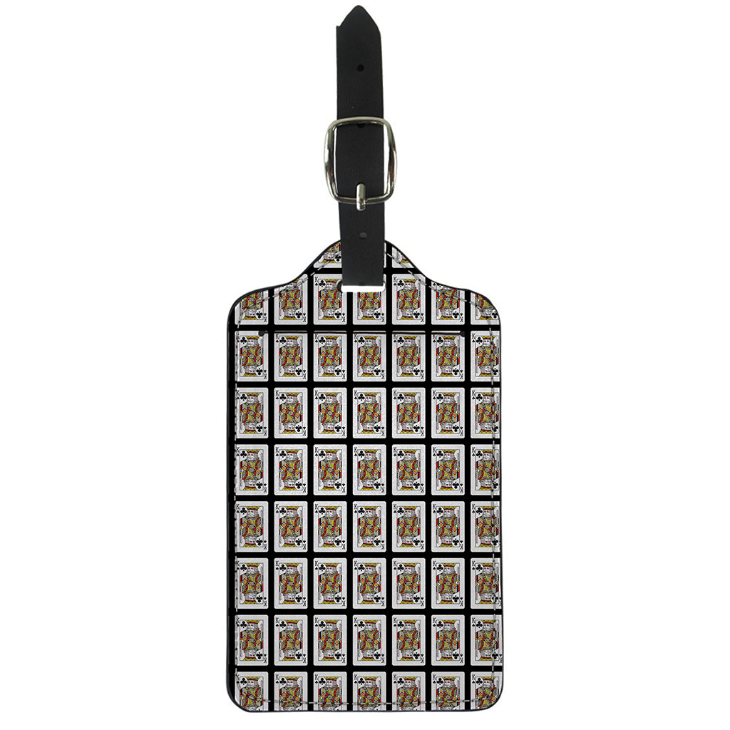 King Of Clubs Playing Card Pattern Print Luggage Tag
