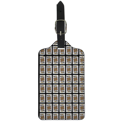 King Of Clubs Playing Card Pattern Print Luggage Tag