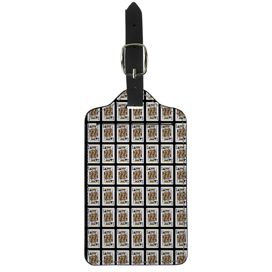 King Of Clubs Playing Card Pattern Print Luggage Tag