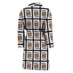 King Of Clubs Playing Card Pattern Print Men's Bathrobe