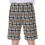 King Of Clubs Playing Card Pattern Print Men's Beach Shorts