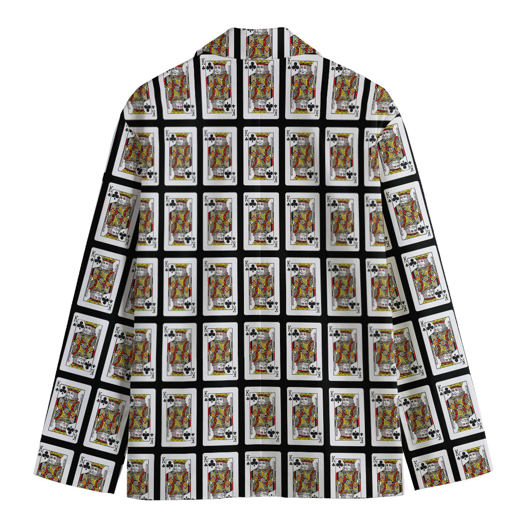 King Of Clubs Playing Card Pattern Print Men's Blazer