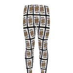 King Of Clubs Playing Card Pattern Print Men's leggings