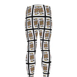 King Of Clubs Playing Card Pattern Print Men's leggings