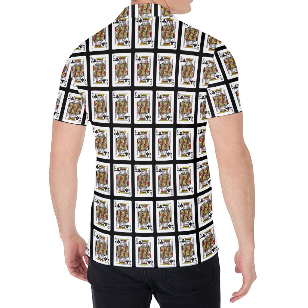 King Of Clubs Playing Card Pattern Print Men's Shirt