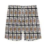 King Of Clubs Playing Card Pattern Print Men's Sports Shorts
