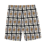 King Of Clubs Playing Card Pattern Print Men's Sports Shorts