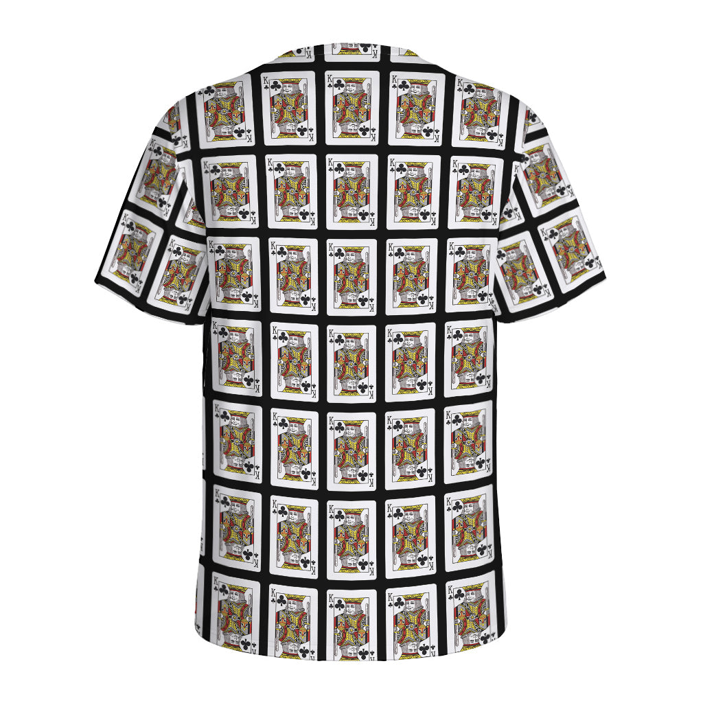 King Of Clubs Playing Card Pattern Print Men's Sports T-Shirt