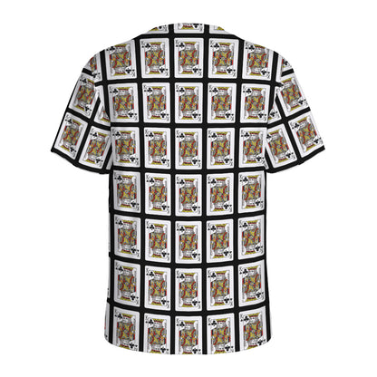 King Of Clubs Playing Card Pattern Print Men's Sports T-Shirt