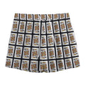 King Of Clubs Playing Card Pattern Print Mesh Shorts