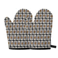 King Of Clubs Playing Card Pattern Print Oven Mitts