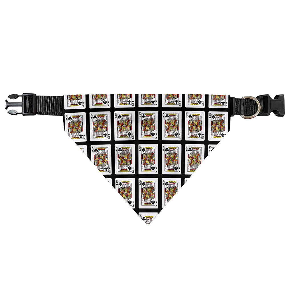 King Of Clubs Playing Card Pattern Print Over The Collar Dog Bandana