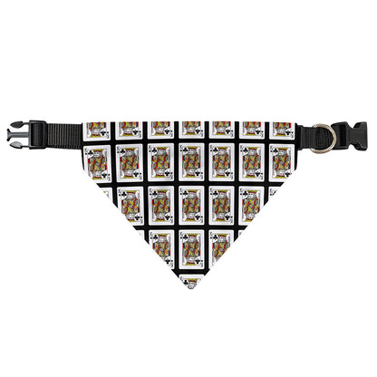 King Of Clubs Playing Card Pattern Print Over The Collar Dog Bandana