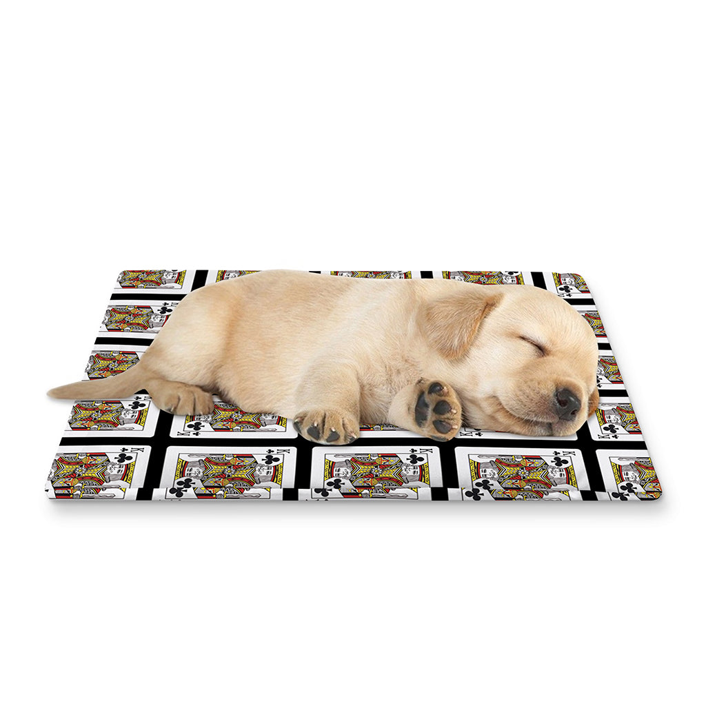 King Of Clubs Playing Card Pattern Print Pet Cooling Mat Cover