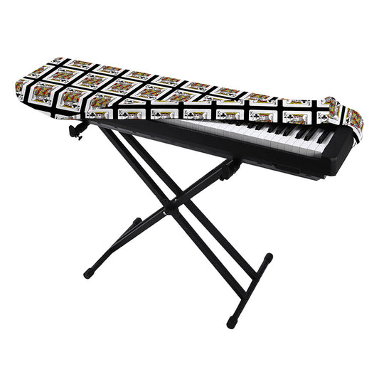 King Of Clubs Playing Card Pattern Print Piano Keyboard Cover