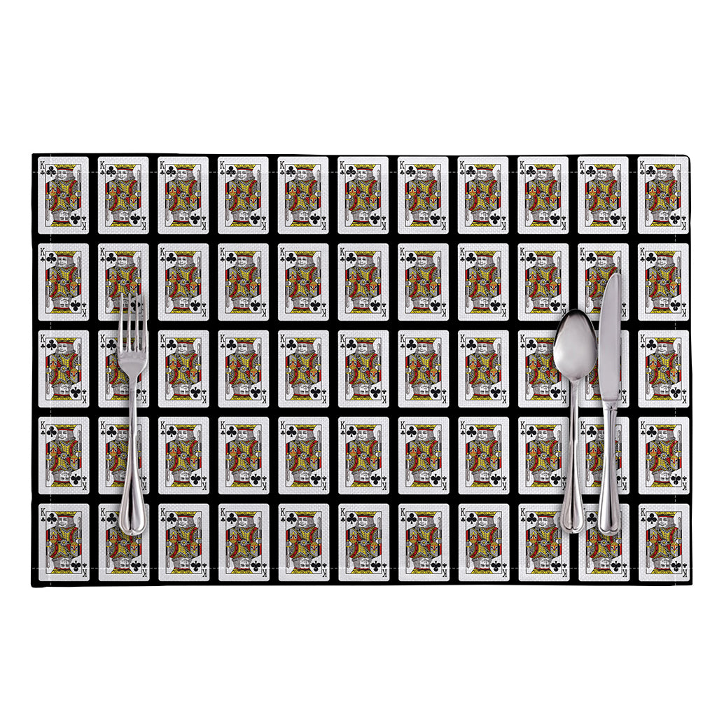King Of Clubs Playing Card Pattern Print Placemat