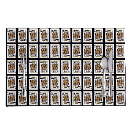 King Of Clubs Playing Card Pattern Print Placemat