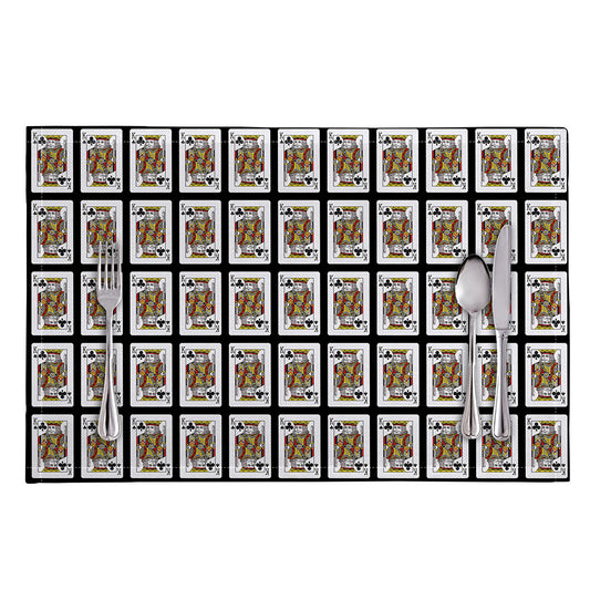 King Of Clubs Playing Card Pattern Print Placemat