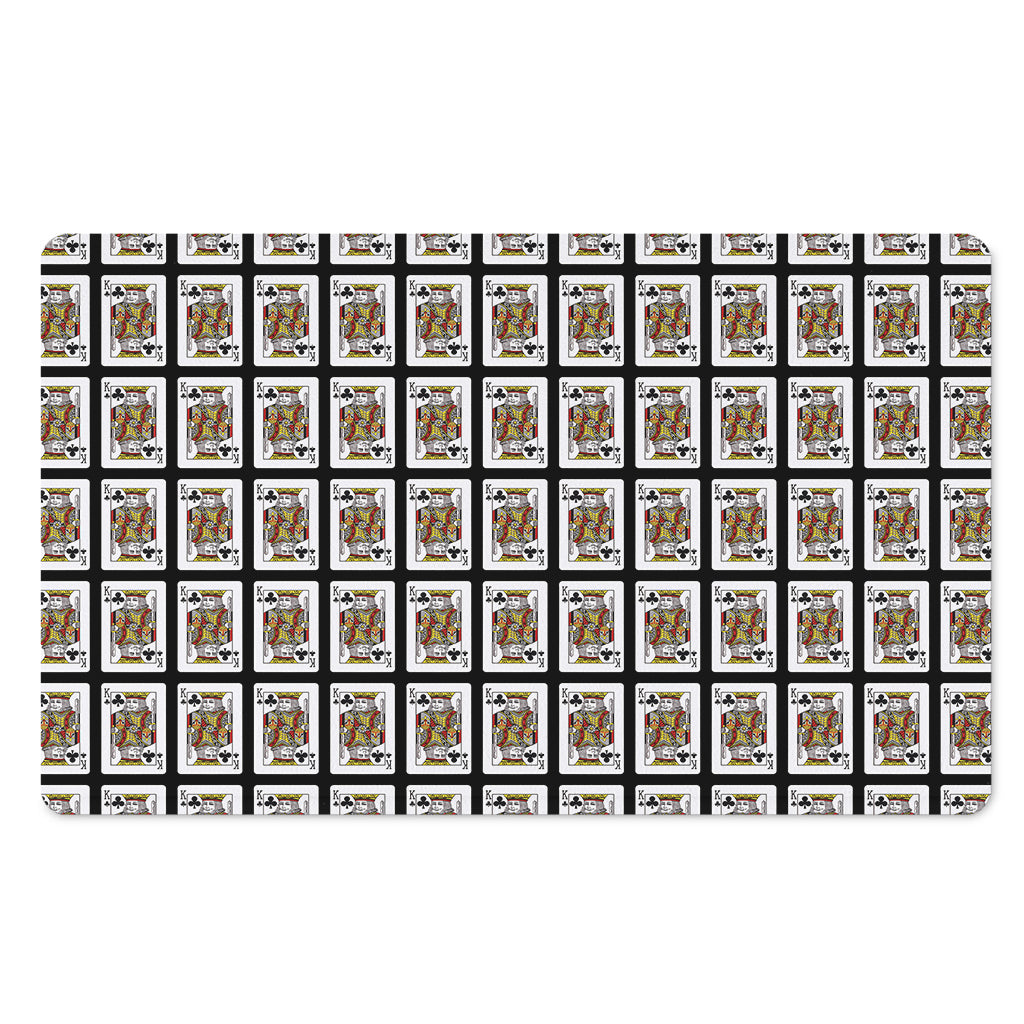 King Of Clubs Playing Card Pattern Print Polyester Doormat