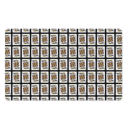 King Of Clubs Playing Card Pattern Print Polyester Doormat