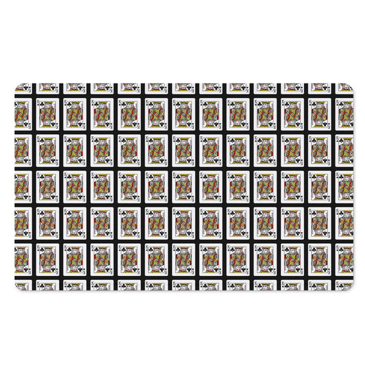 King Of Clubs Playing Card Pattern Print Polyester Doormat