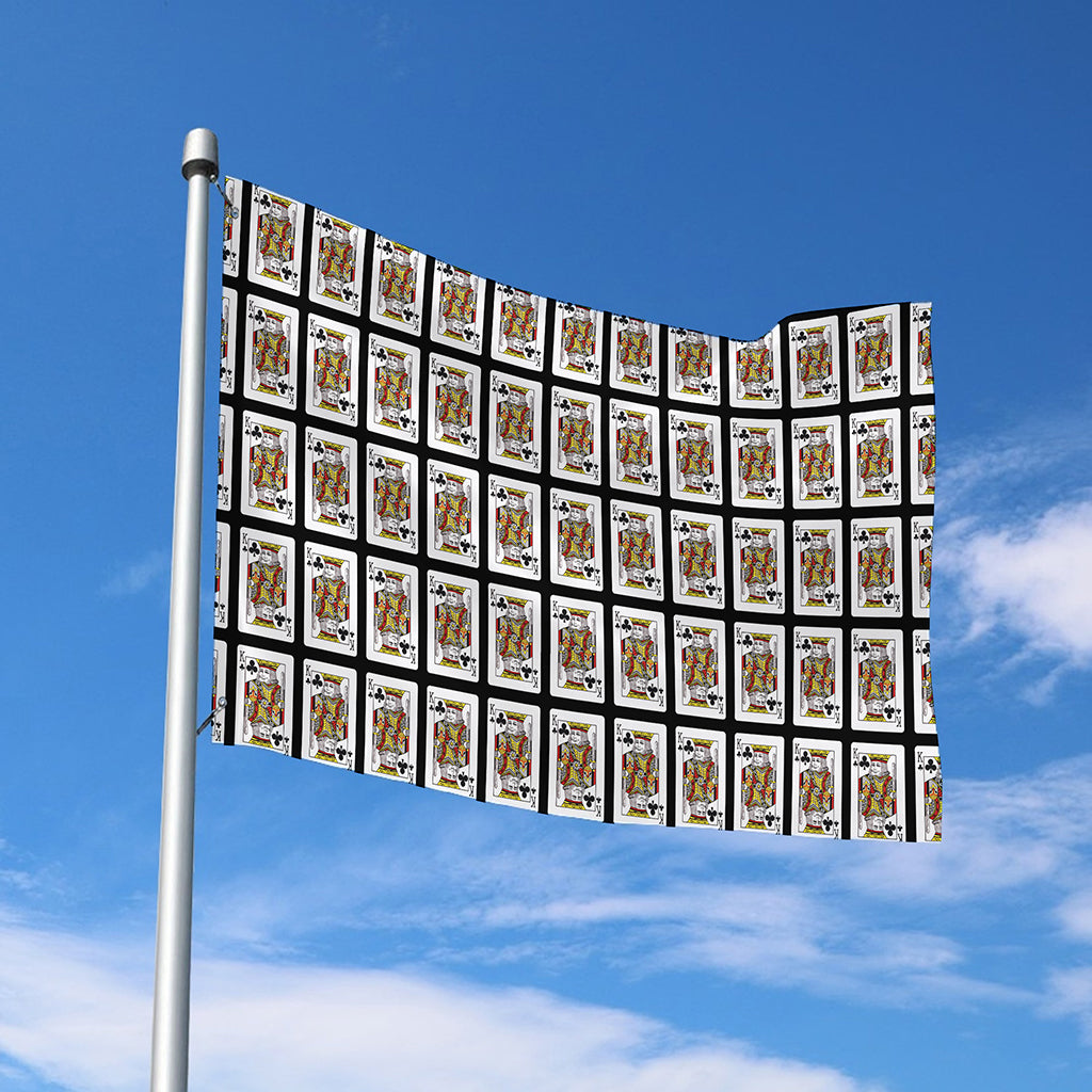King Of Clubs Playing Card Pattern Print Polyester Flag