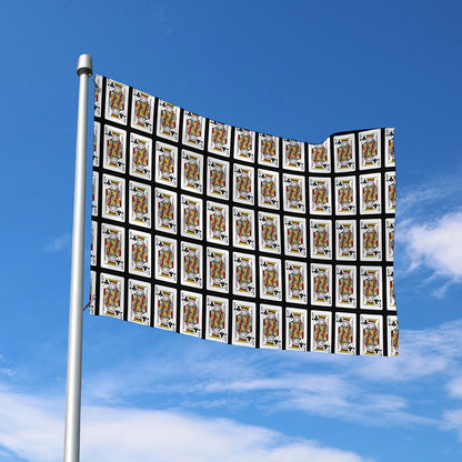 King Of Clubs Playing Card Pattern Print Polyester Flag