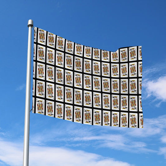 King Of Clubs Playing Card Pattern Print Polyester Flag