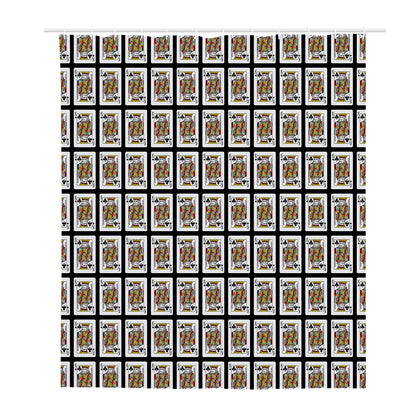 King Of Clubs Playing Card Pattern Print Polyester Shower Curtain