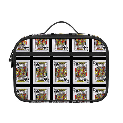 King Of Clubs Playing Card Pattern Print Portable Lunch Bag