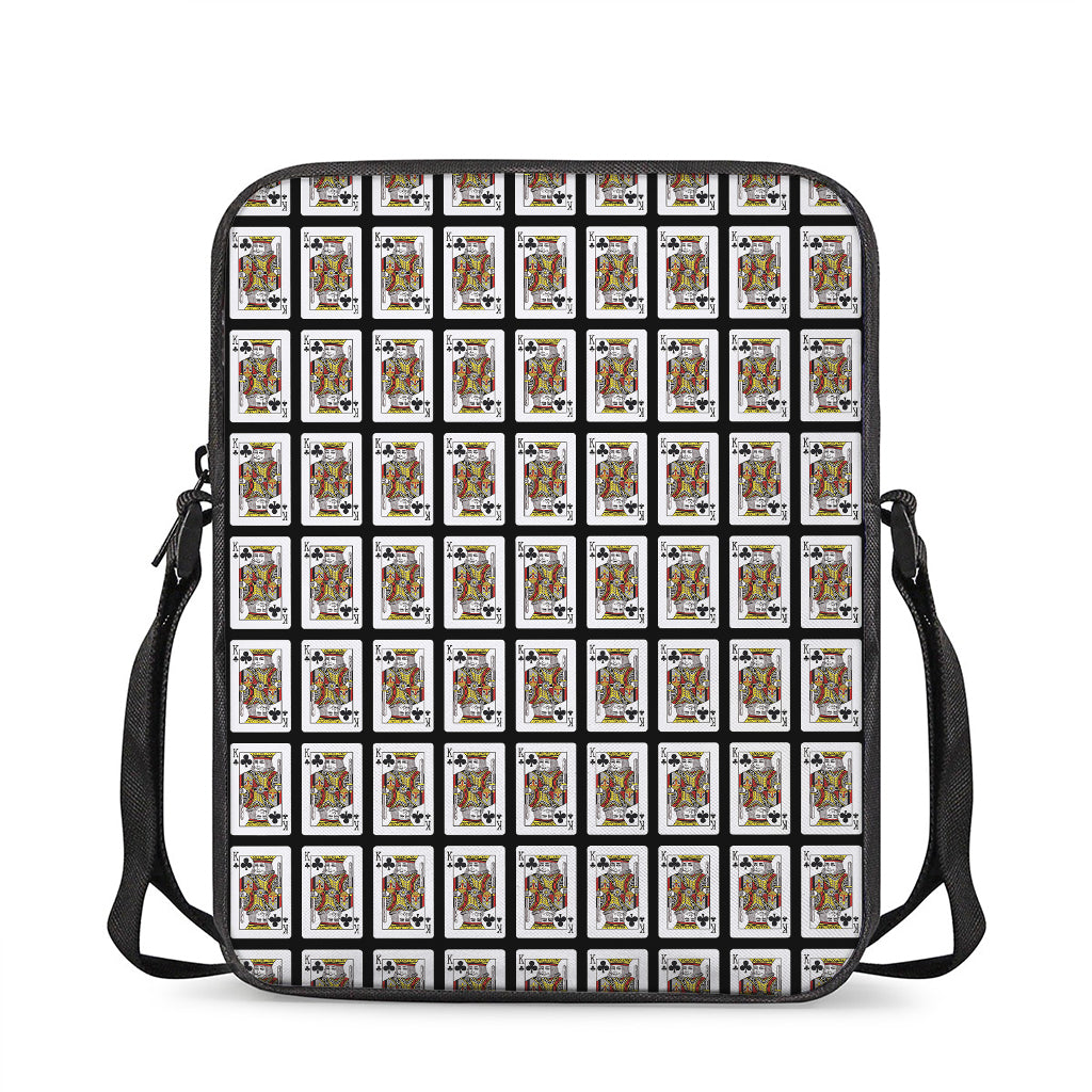 King Of Clubs Playing Card Pattern Print Rectangular Crossbody Bag