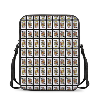 King Of Clubs Playing Card Pattern Print Rectangular Crossbody Bag