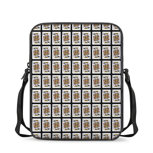 King Of Clubs Playing Card Pattern Print Rectangular Crossbody Bag