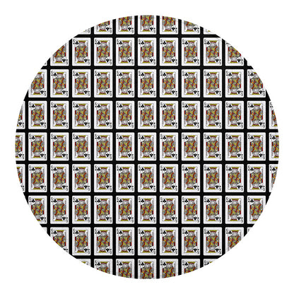 King Of Clubs Playing Card Pattern Print Round Blanket