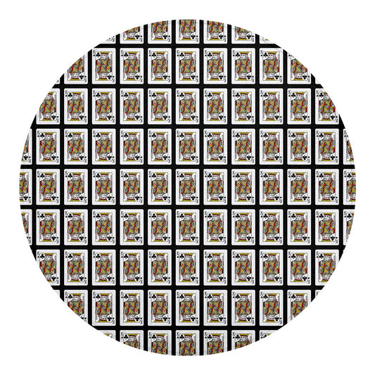 King Of Clubs Playing Card Pattern Print Round Blanket