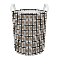 King Of Clubs Playing Card Pattern Print Round Laundry Basket