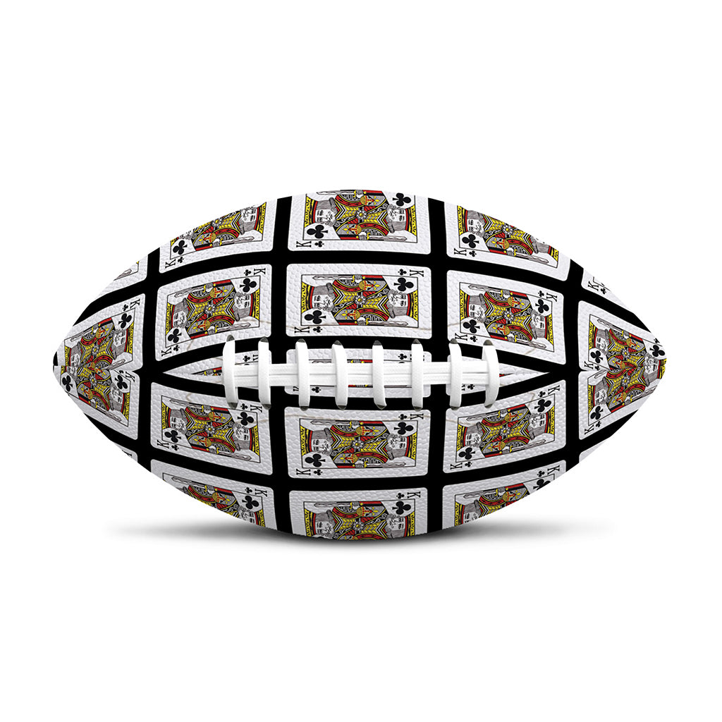 King Of Clubs Playing Card Pattern Print Rugby Ball