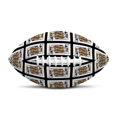 King Of Clubs Playing Card Pattern Print Rugby Ball