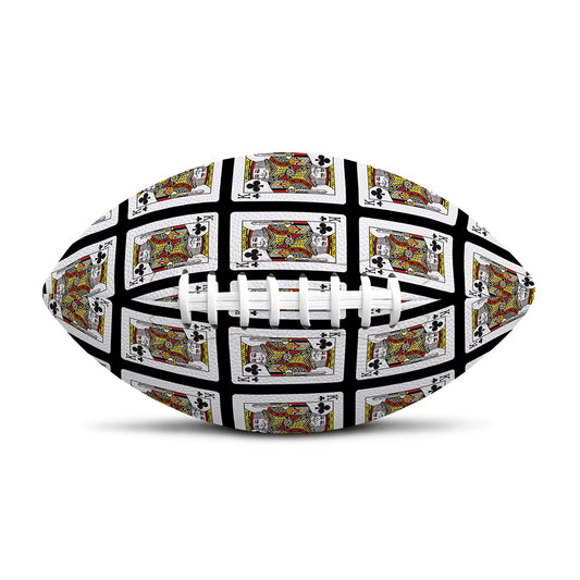King Of Clubs Playing Card Pattern Print Rugby Ball