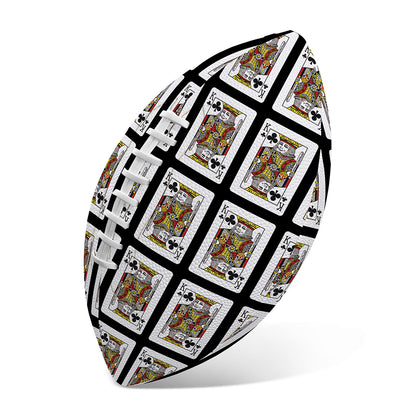King Of Clubs Playing Card Pattern Print Rugby Ball