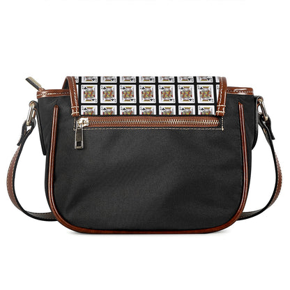 King Of Clubs Playing Card Pattern Print Saddle Bag