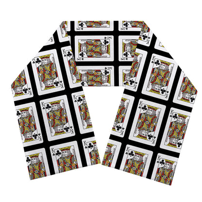 King Of Clubs Playing Card Pattern Print Scarf