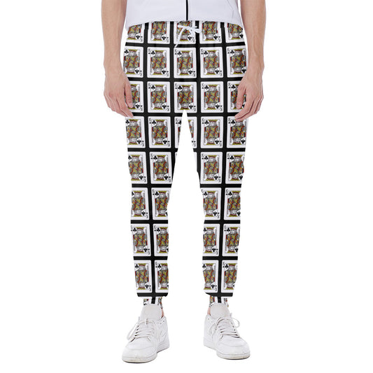 King Of Clubs Playing Card Pattern Print Scuba Joggers