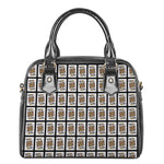 King Of Clubs Playing Card Pattern Print Shoulder Handbag