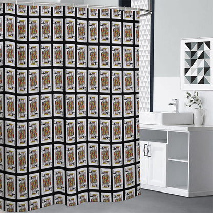 King Of Clubs Playing Card Pattern Print Shower Curtain