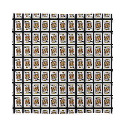 King Of Clubs Playing Card Pattern Print Silk Bandana