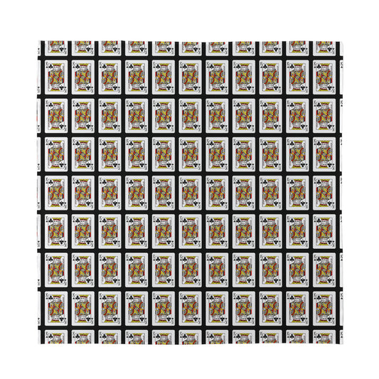 King Of Clubs Playing Card Pattern Print Silk Bandana
