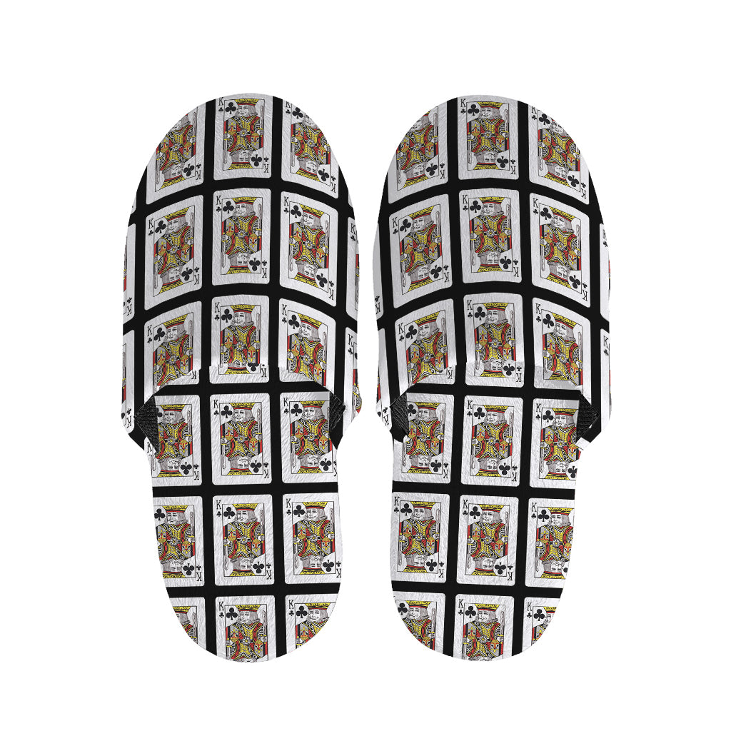 King Of Clubs Playing Card Pattern Print Slippers